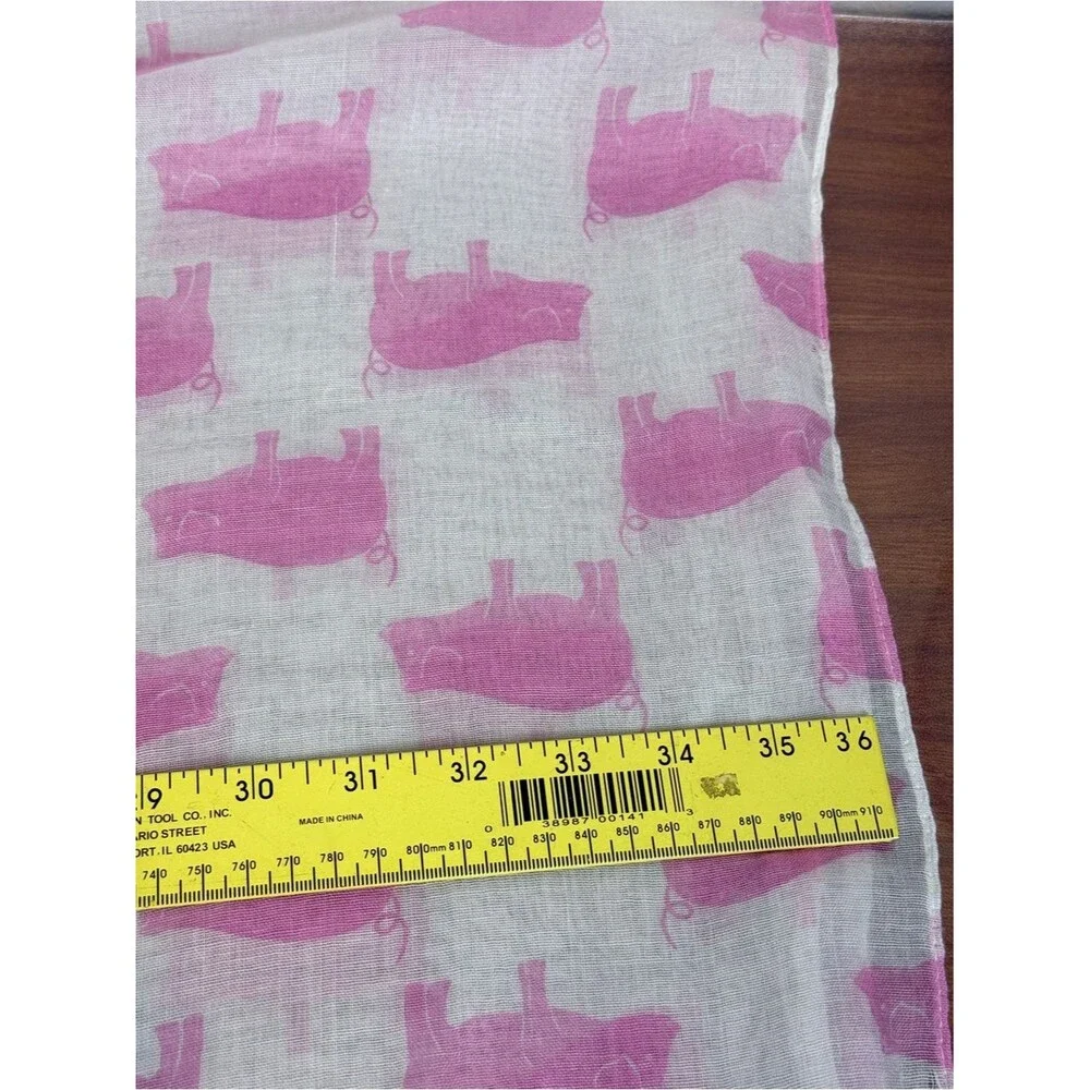 Pink Pig Print Lightweight Scarf 36x72
